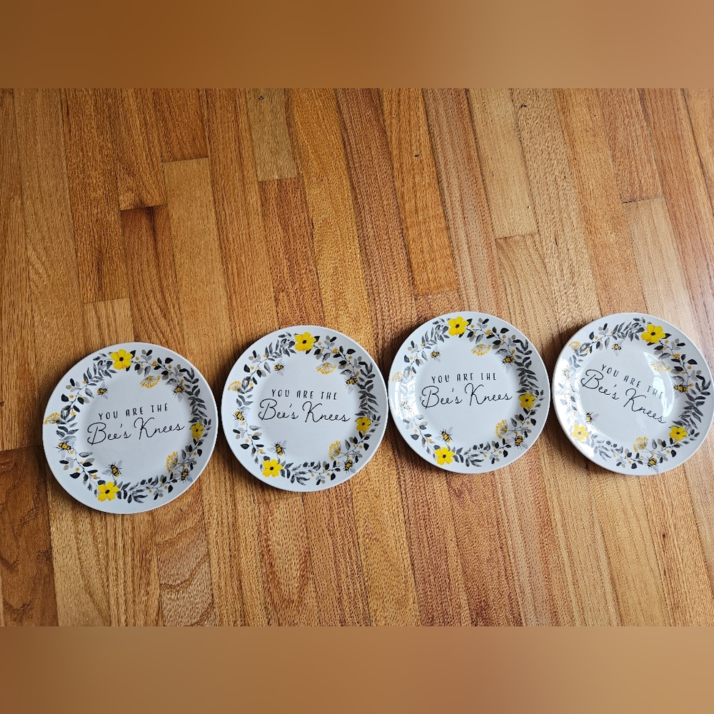 Royal Norfolk Bee Plate Ceramic Salad Dessert Plate 7.5" Bees Knees